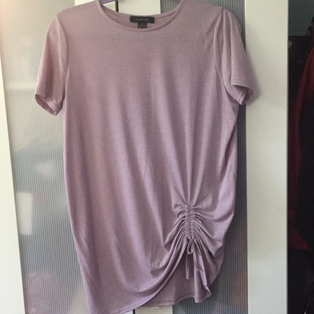 Lavender top with adjustable rouching on one side